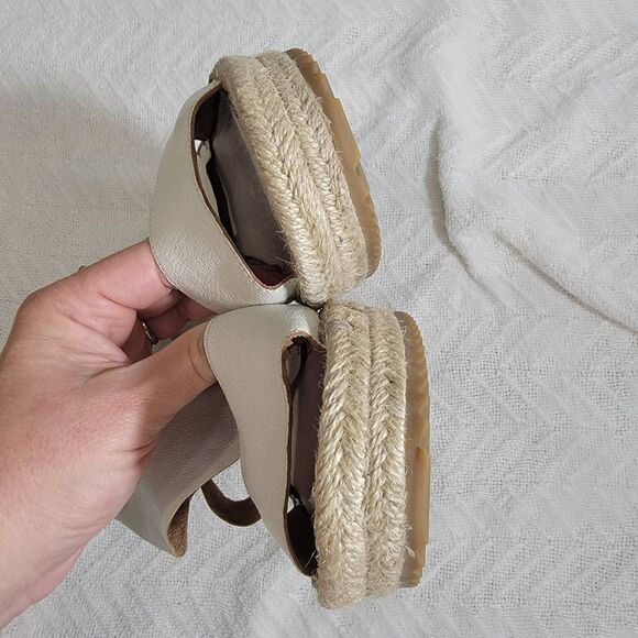 Eileen‎ Fisher Women's Willow Platform Wedge Espadrille Sandals Size 11 Ivory - Picture 15 of 16